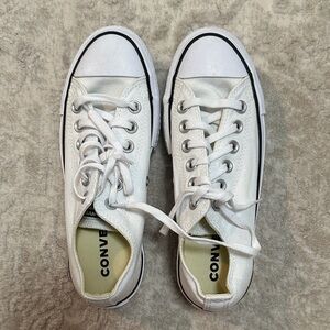 Converse Classic White Canvas Platform Sneakers